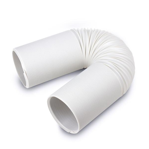 Tubo aria robusto 5m: bianco - Universale per impianti di condizionamento monoblocco - Flessibile, durevole, di facile installazione, soluzione affidabile per l'aria di scarico