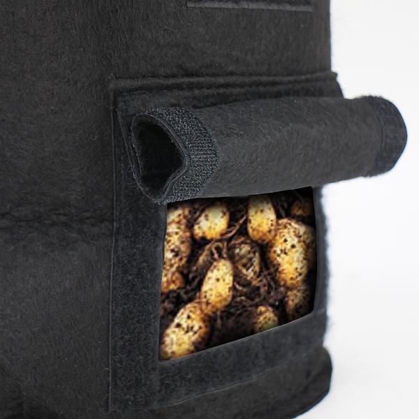 Atmungsaktive 10L Pflanzen-Wachstumssäcke aus Filz, 5er-Set, mit Tragegriffen und Sichtfenster, für Gemüse, Beeren und mehr, leicht und robust