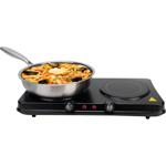 Plaque de cuisson vitrocéramique, deux foyers, 16,4 et 18,8 cm, mobile, 2000 W, montée rapide en température, idéale pour camping, jardin et maison