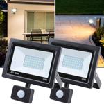 2 projecteurs à LED SMD avec détecteur de mouvement, éclairage d’extérieur, 30 W