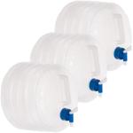 set di 3 taniche d‘acqua con maniglia per il trasporto, 10 litri