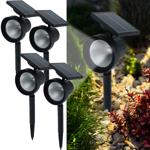 4er-Set LED Spot Solar mit Erdspiess, schwarz