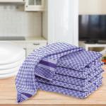 Lot de 20 torchons Premium, 100% coton, 45x90cm, bleu-gris - qualité torsadée, très absorbants, 210g/m