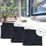 3er-Set Fliegennetz für Fenster bis 130 x 150 cm, Fliegengitter individuell zuschneidbar PLUS 6m Klettband - Mückenschutz ohne Bohren