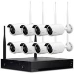 Kit de caméras de surveillance sans fil professionnel, 8 caméras 2K QHD et 1 enregistreur HDD, système de vidéosurveillance avec accès à distance grâce à l’application Tuya, vision nocturne, résistant aux intempéries, IP66