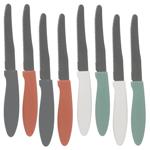 Steakmesser-Set 8 Stück - Müheloses Schneiden von Fleisch & Pizza - Scharfe Edelstahlklingen - Ergonomische Griffe - 4 Farben - 20.5cm Gesamtlänge