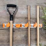 lot de 2 barres de support d‘outils de jardin avec 4 supports & 5 crochets