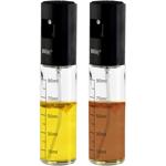 set di 2 spruzzatori precisi per olio, aceto e olio, 100 ml, per cucina e barbecue - nebulizzazione fine, applicazione uniforme, acciaio inox e vetro 