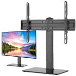 Support TV Nedis pivotant universel pour écrans 37-70 pouces - Inclinable/orientable - Pied verre trempé - Gestion câbles VESA 600x400