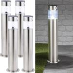 4er-Set LED-Wegeleuchte, solarbetrieben mit Bewegungsmelder, Edelstahl, H je ca. 50 cm