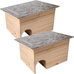 2 abris pour hérissons en kit, en bois FSC, 48 x 29 x 38 cm, pour été et hiver – abris sûrs pour hérissons, assemblage rapide
