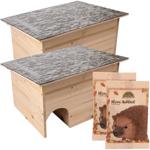 2er-Set Igelhaus Bausatz inklusive 2x Igelfutter Mahlzeit