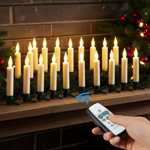 20 candele LED a batteria per albero di Natale con telecomando, funzione timer, bianco