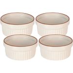 Eleganti stampi da forno e per soufflé, set di 4, beige, 290 ml, ideali per crème brûlée, casseruole e altro, resistenti al calore e versatili