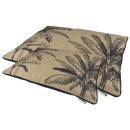 set di 2 cuscini per animali domestici, iuta e poliestere, cerniera, nero e marrone