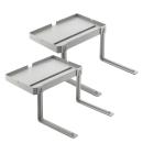 2er-Set Nachttische zum Einhängen - Praktische Bettablagen für kleine Schlafzimmer - Höhenverstellbar - Handy/Tablet-Schlitz - Grau - 30x19x2.5cm