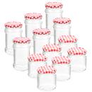 12er-Set Einmachgläser mit Schraubdeckel, Sturzgläser Karo 6 x 210 ml und 6 x 315 ml