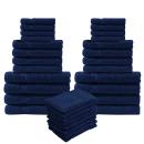set di asciugamani in spugna da 32 pezzi, 8 asciugamani per ospiti, asciugamani per le mani, asciugamani per il bagno e flanelle, blu