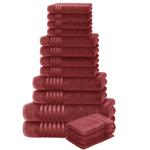 16-teiliges Handtuchset Casativo, Waschlappen, Gäste-, Hand-, Dusch-& Badetücher, bordeaux