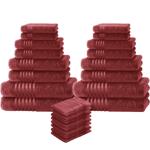 16-tlg. Handtuchset Casativo, Bade-, Dusch-, Handtücher, bordeaux + gratis 8 Waschlappen