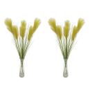 Herbe de la pampa artificielle, polyester, naturel et vert, 6 branches, longueur 95 cm chacune